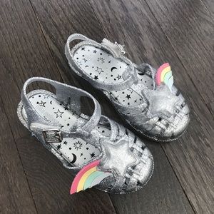 Mini Melissa Girl’s Rainbow Star Glitter Sandals